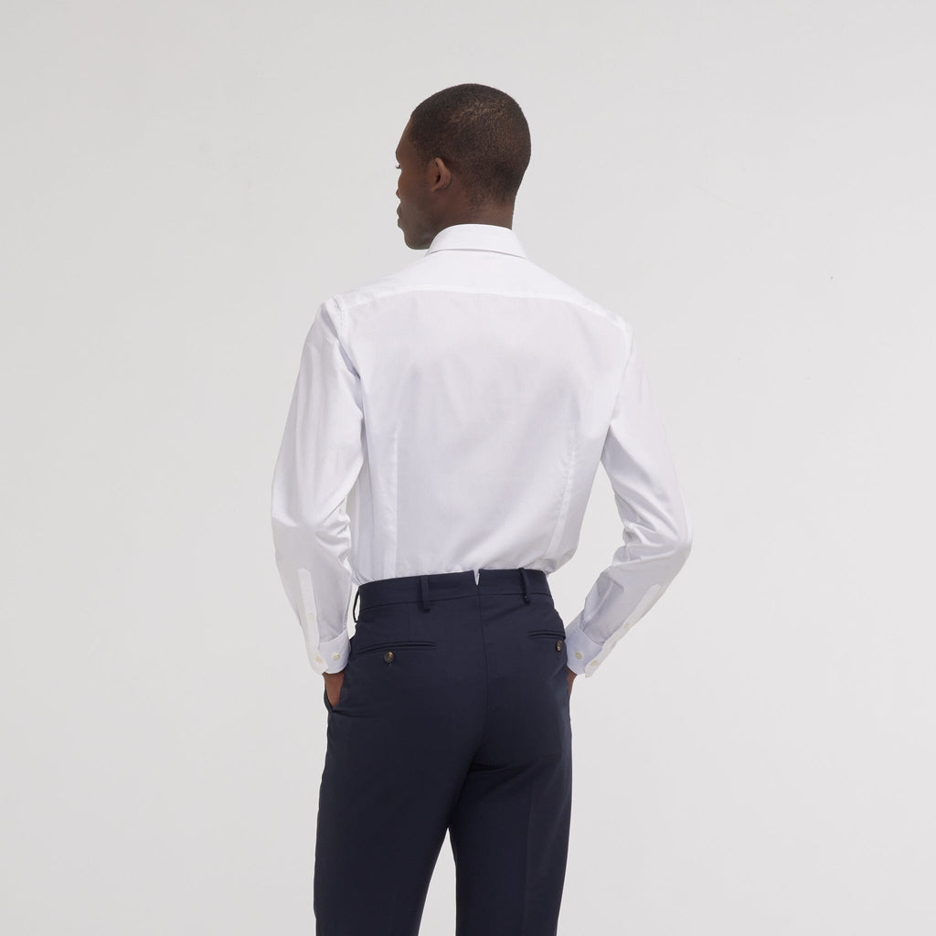 Chemise Premium Cintrée En Pinpoint Double Retors Blanche