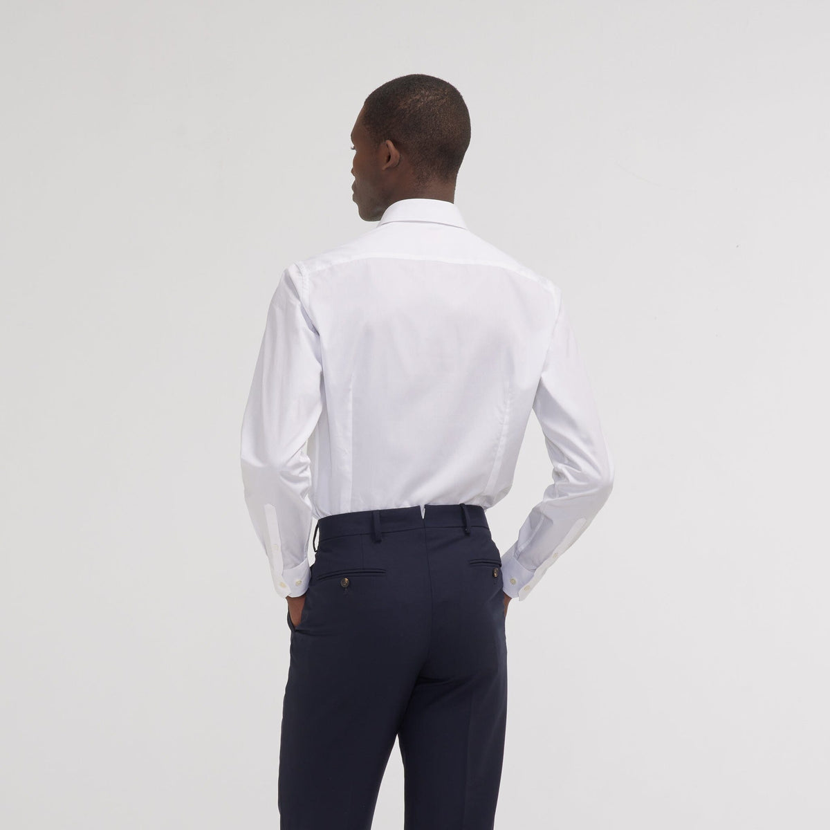 Chemise Premium Cintrée En Pinpoint Double Retors Blanche
