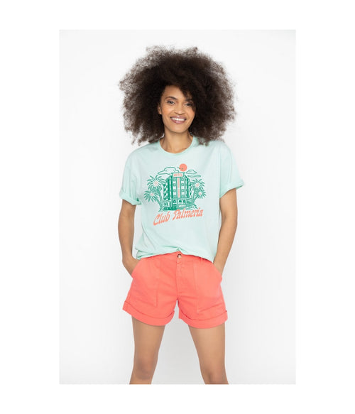 Tshirt Mika Club Palmeria - Light Aqua - Femme