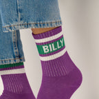 Chaussettes Tennis - Violet, Rayé Vert Et Blanc