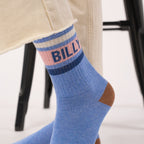 Chaussettes Tennis - Bleu, Rayé Rose Et Blanc