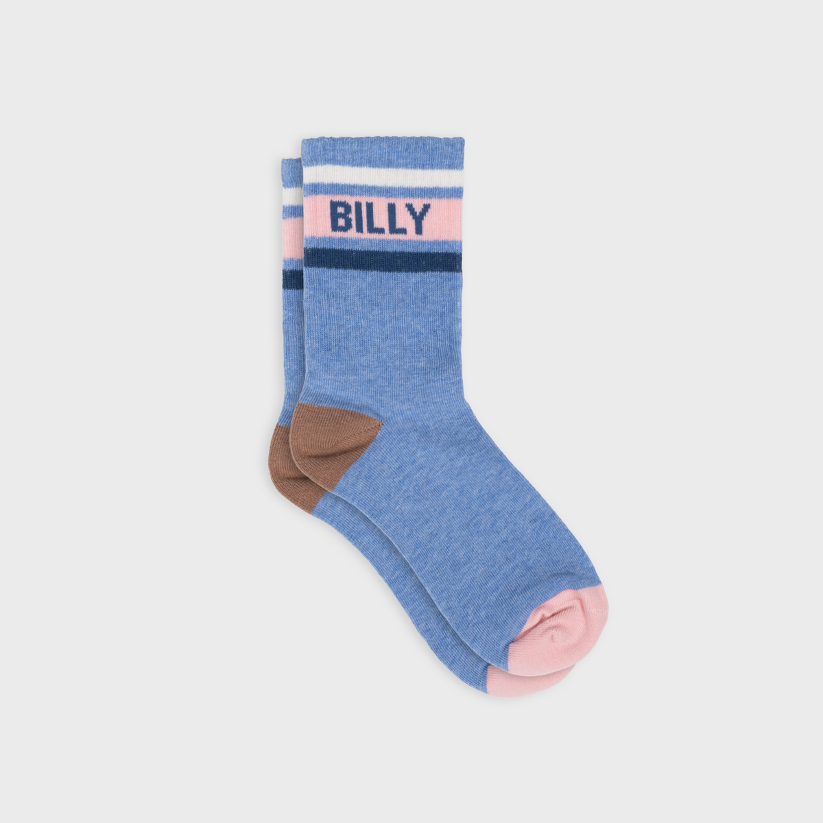 Chaussettes Tennis - Bleu, Rayé Rose Et Blanc