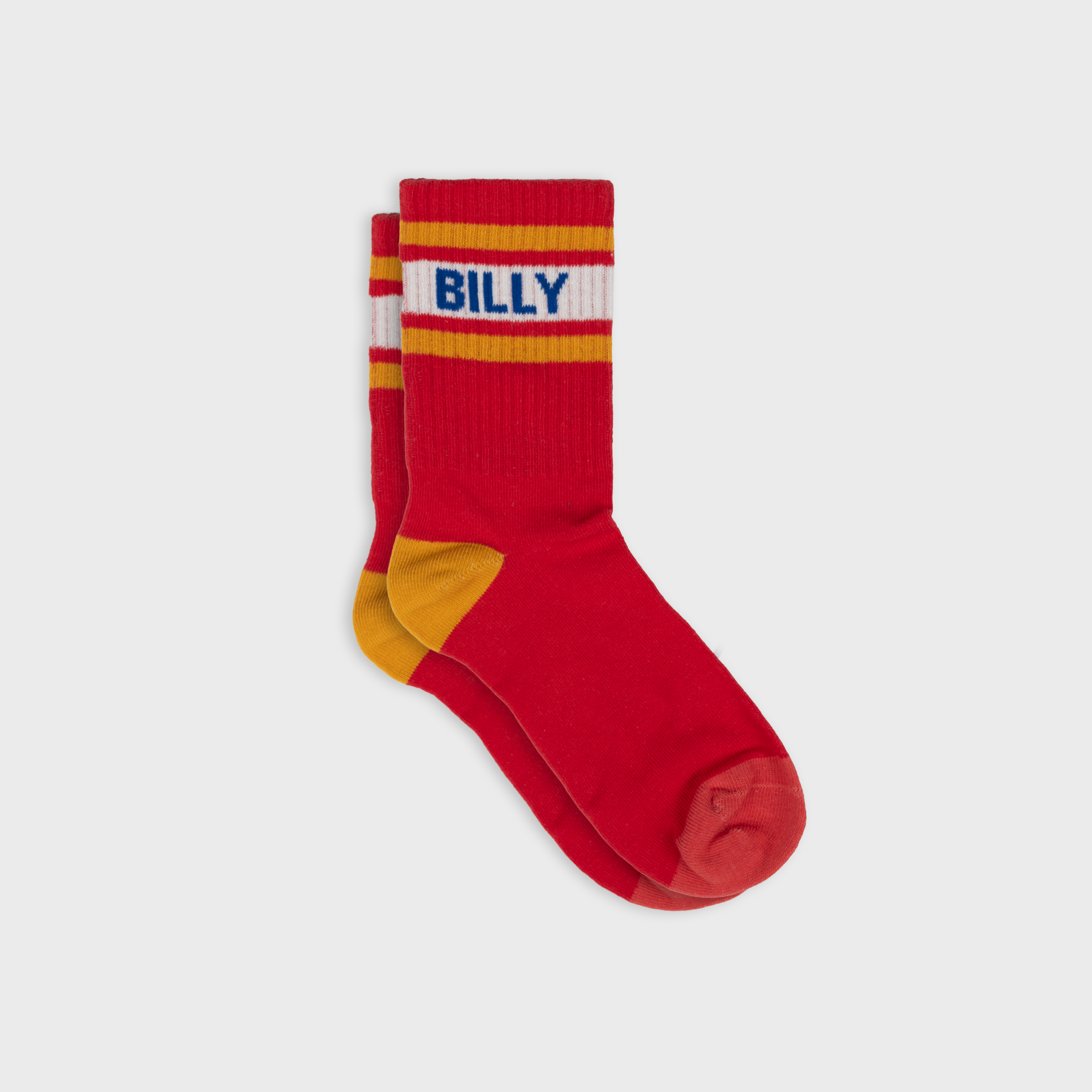 Chaussettes Tennis - Rouge, Rayé Blanc Et Orange