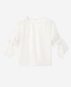 The Kooples - Top Blanc Soie Manches Trois-Quarts Gallon - Femme