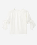 The Kooples - Top Blanc Soie Manches Trois-Quarts Gallon - Femme