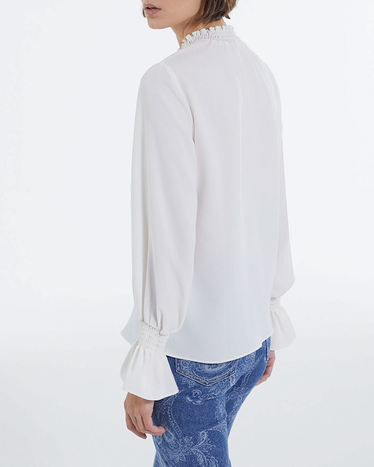 The Kooples - Blouse En Crêpe - Off Blanc - Femme