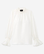 The Kooples - Blouse En Crêpe - Off Blanc - Femme