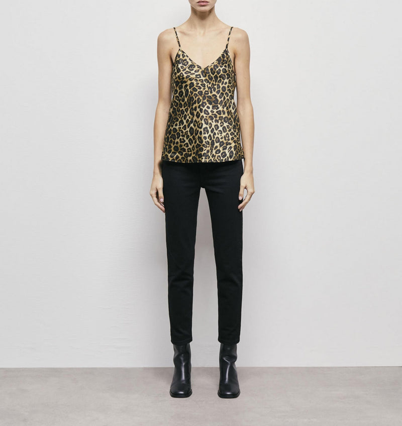Camisola de seda - Beige y negro - Mujer