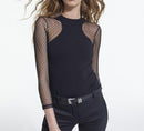 The Kooples - Top Fitee Detail Plumetis - Femme