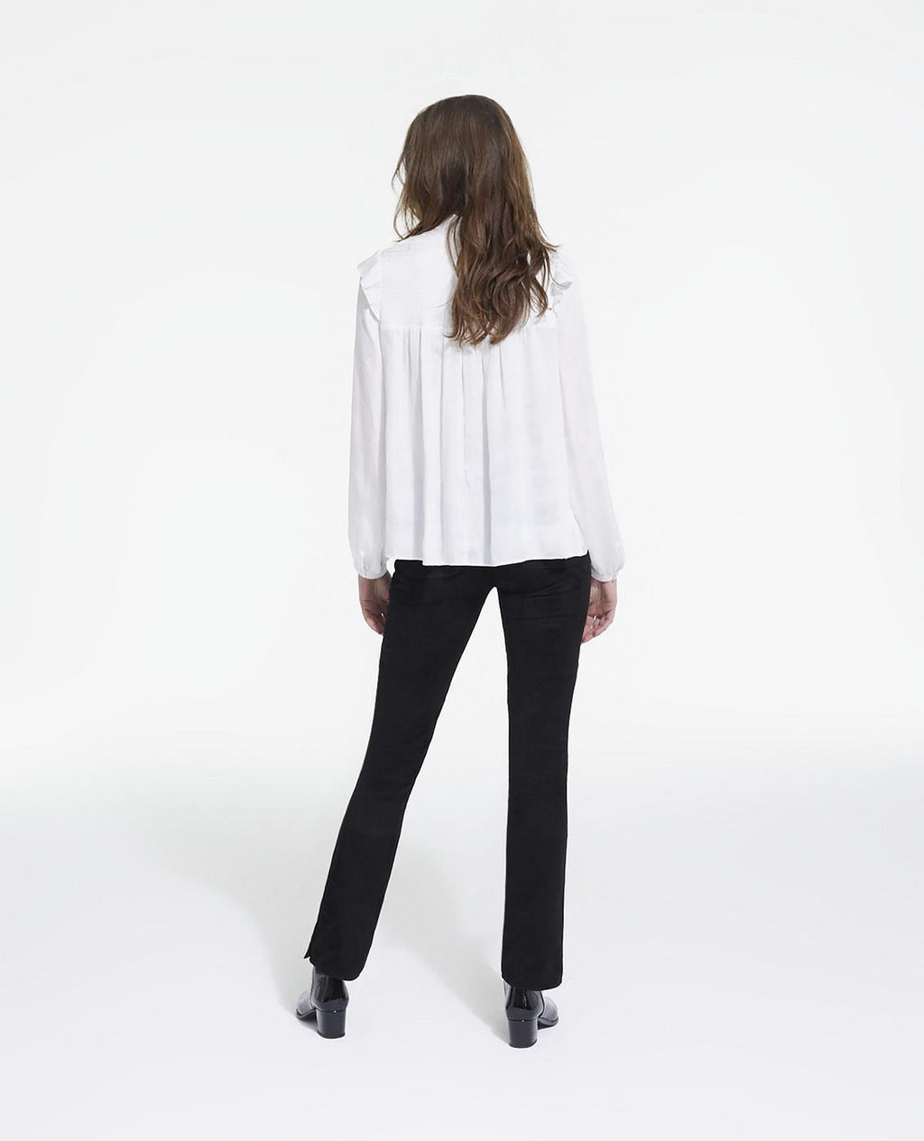 The Kooples - Top Manga Larga con Cuello Smock - Mujer