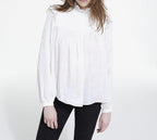 The Kooples - Top Manga Larga con Cuello Smock - Mujer