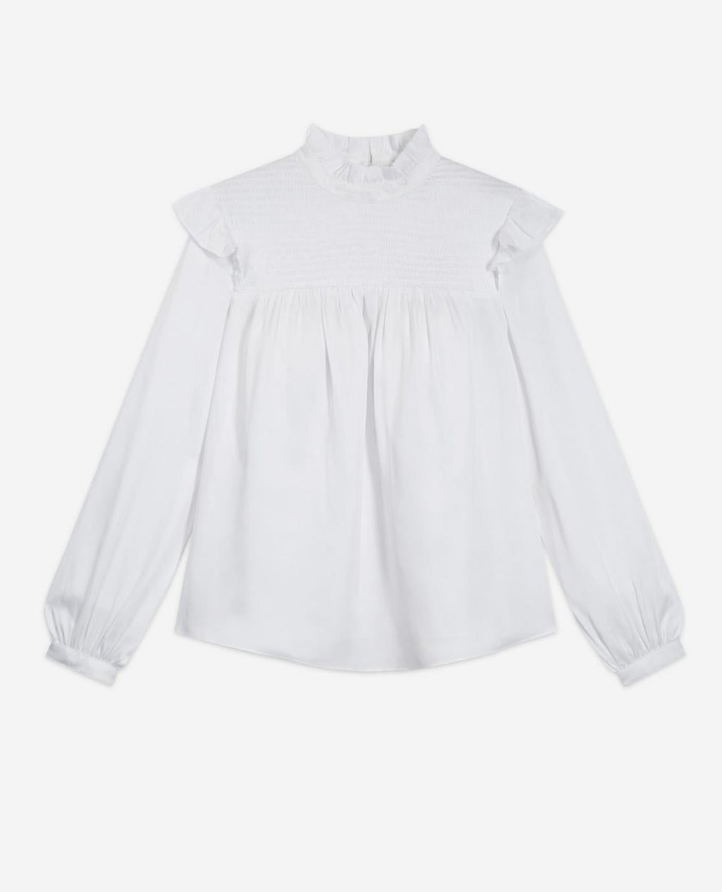 The Kooples - Top Manga Larga con Cuello Smock - Mujer