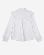 The Kooples - Top Manga Larga con Cuello Smock - Mujer