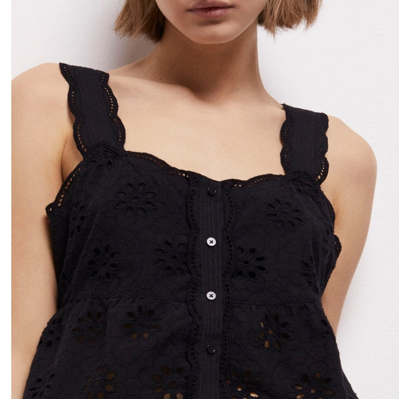 The Kooples - Crop Top - Noir - Femme