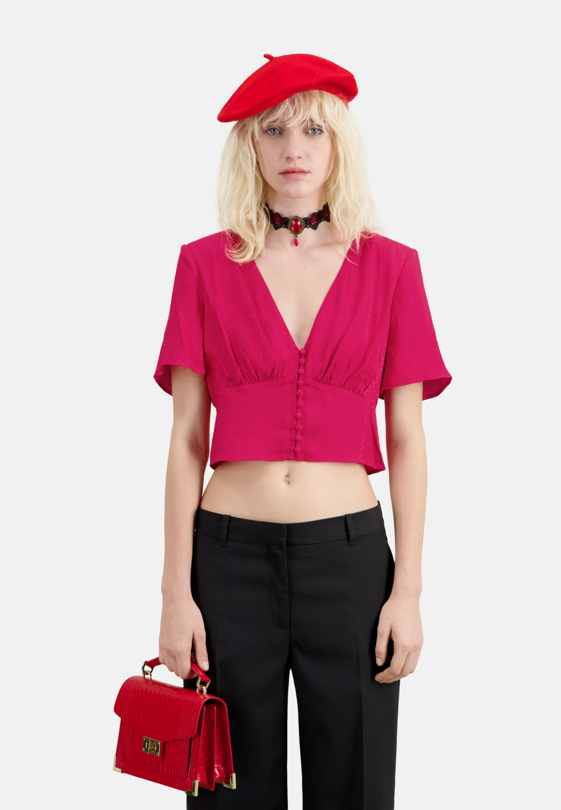 The Kooples - Top Manches Courtes Boutonne Devant