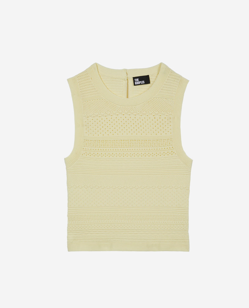 Top Sans Manches Et Details De Points