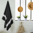 Fouta Tissage Plat Noir - 100 x 200 cm | Beach Towel