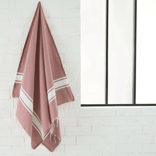 Fouta Tissage Plat Rose poudré - 100 x 200 cm | Beach Towel