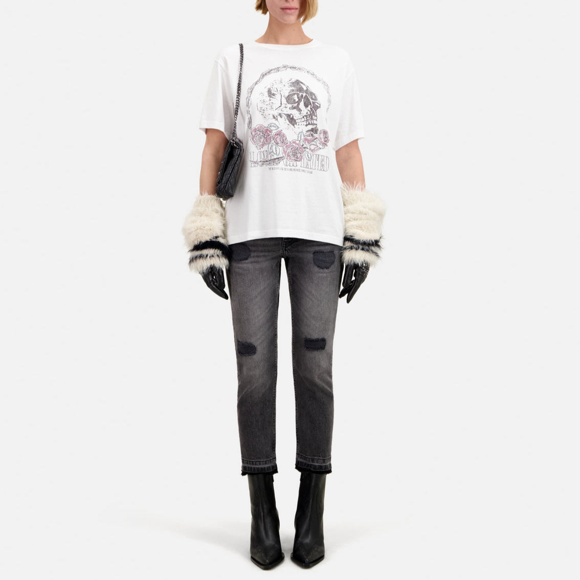 The Kooples - Camiseta de Manga Corta con Estampado Skull And Roses - Mujer