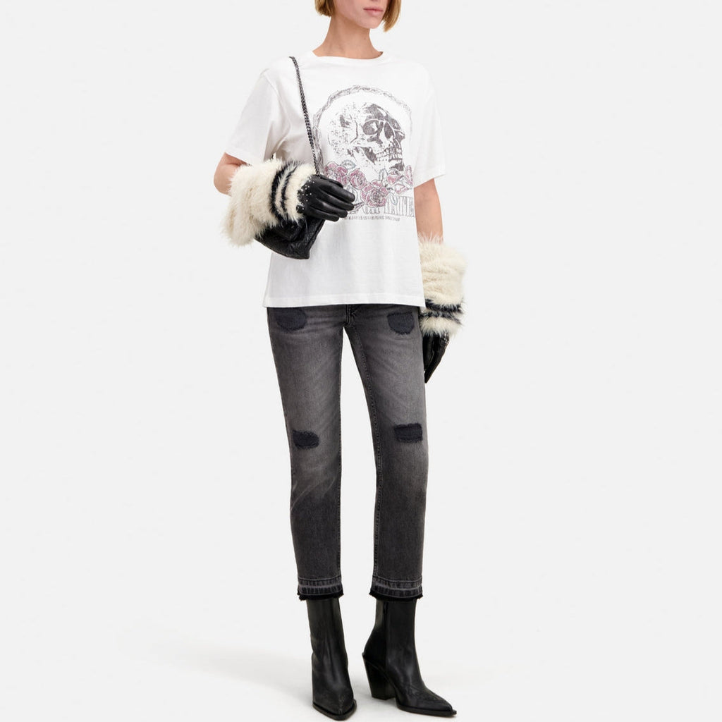 The Kooples - Camiseta de Manga Corta con Estampado Skull And Roses - Mujer