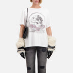The Kooples - Camiseta de Manga Corta con Estampado Skull And Roses - Mujer