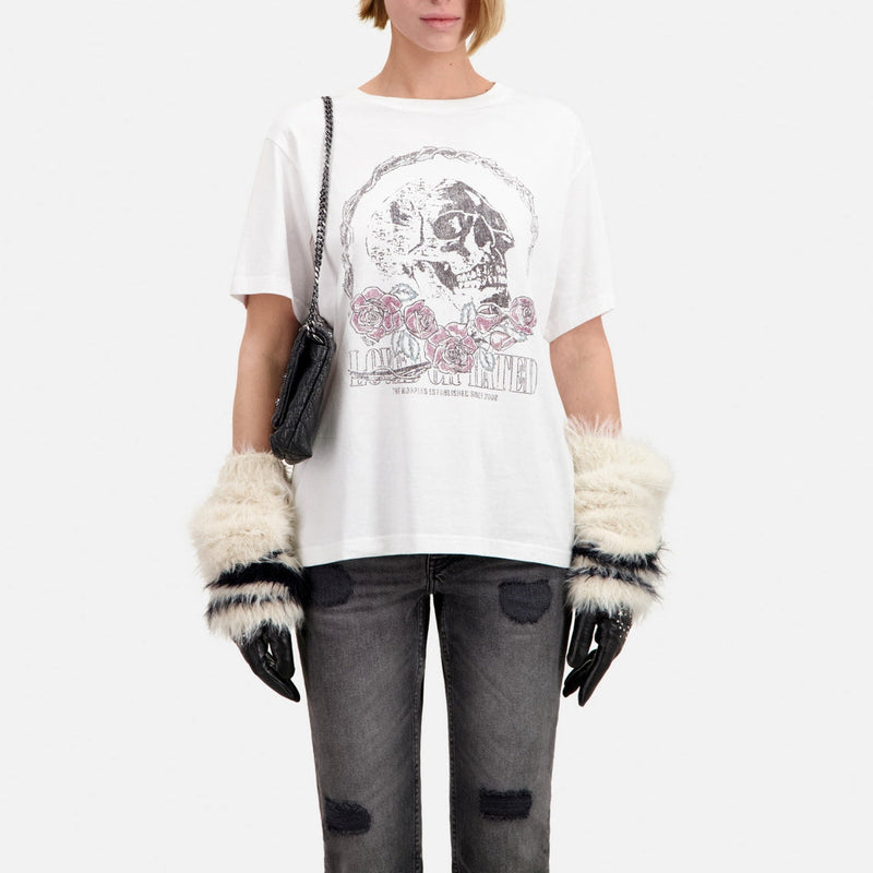 The Kooples - T-Shirt Manches Courtes Avec Print Skull And Roses - Femme