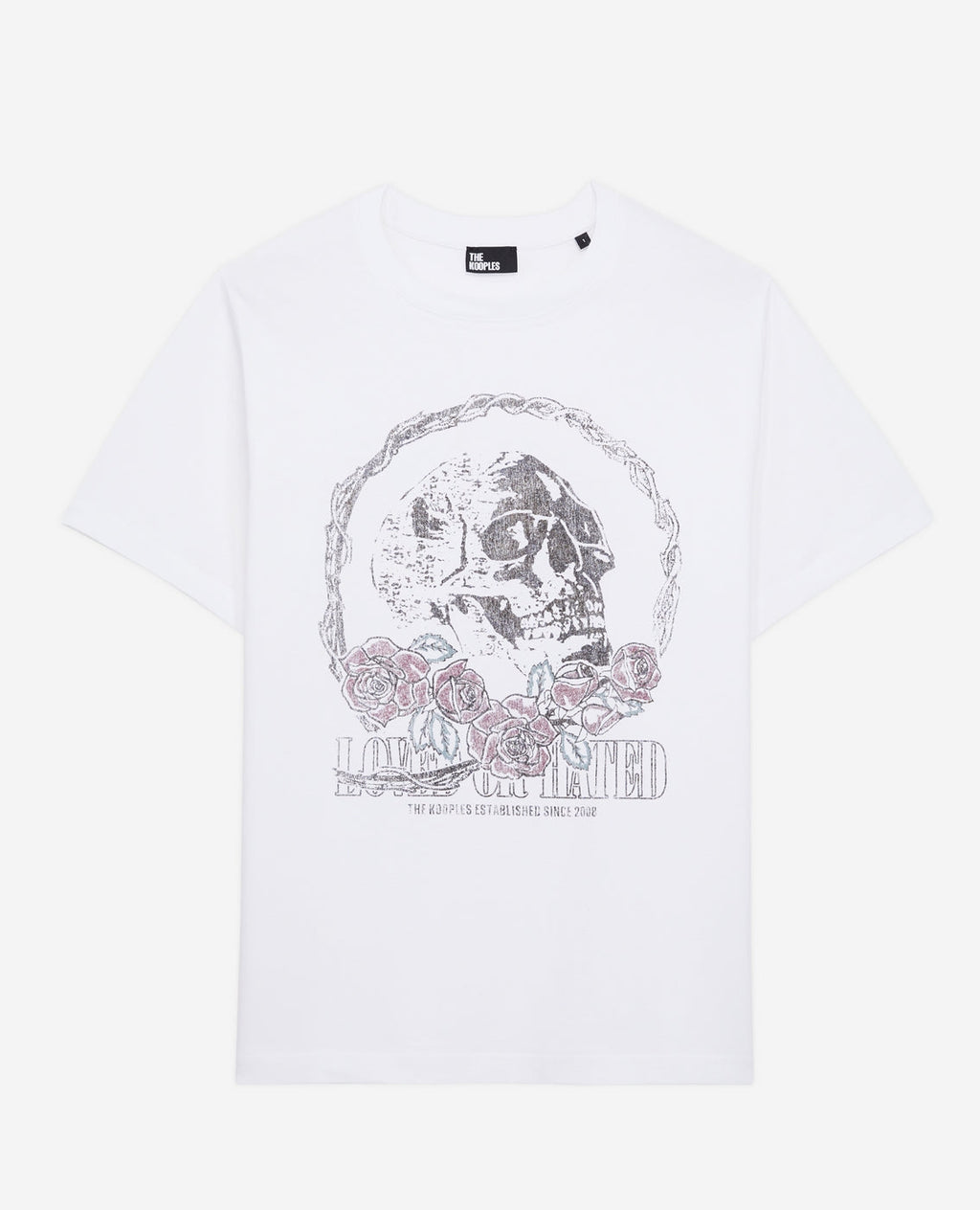 The Kooples - Camiseta de Manga Corta con Estampado Skull And Roses - Mujer