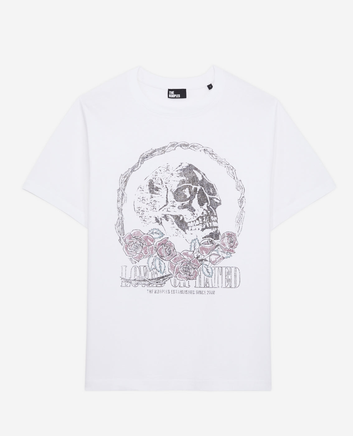 The Kooples - Camiseta de Manga Corta con Estampado Skull And Roses - Mujer