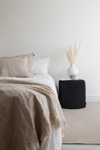 Pouf Folk - Grand - Black Tie Wool
