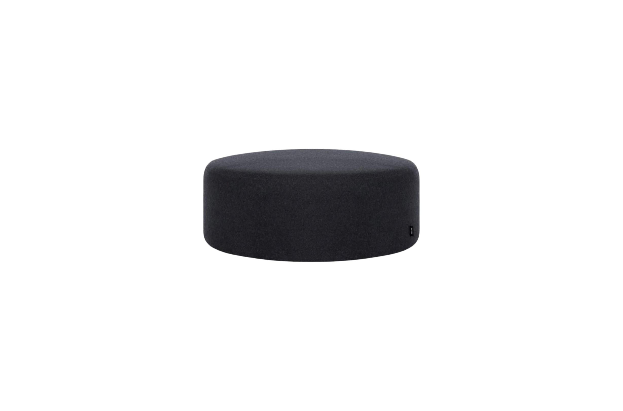 Folk Pouf - Large - Black Tie Wool