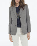 Chaqueta de vestir con estampado de pata de gallo - Beige-Marrón - Mujer