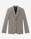 Chaqueta de vestir con estampado de pata de gallo - Beige-Marrón - Mujer