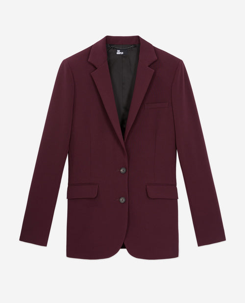 Chaqueta de traje de crepé con hombros ajustados - Mujer