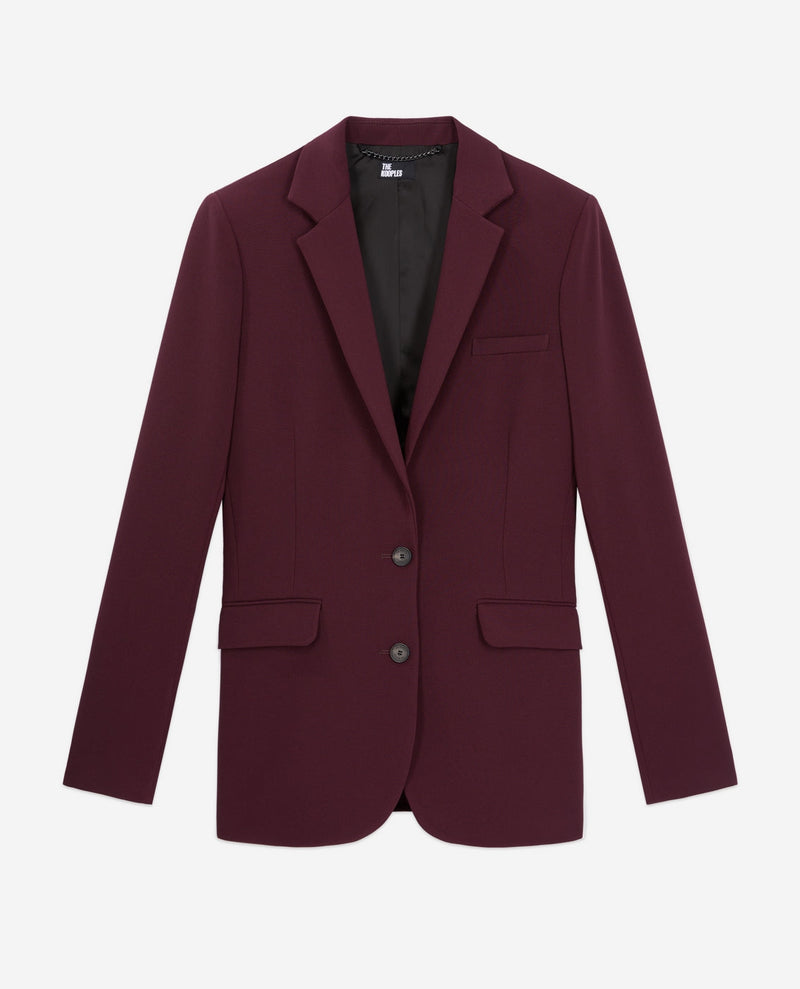 Chaqueta de traje de crepé con hombros ajustados - Mujer