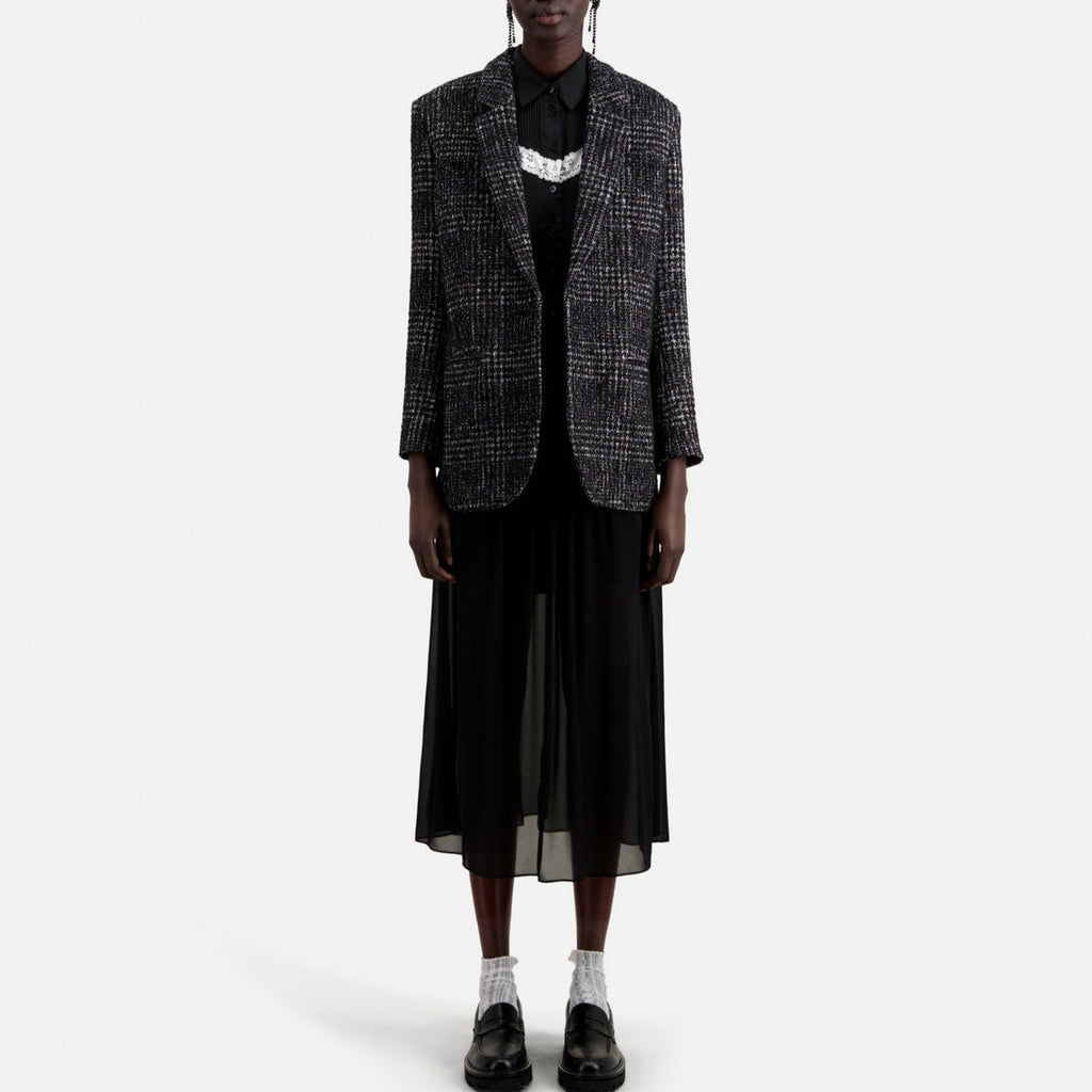 The Kooples - Chaqueta De Lana Y Alpaca - Negro Y Blanco - Mujer
