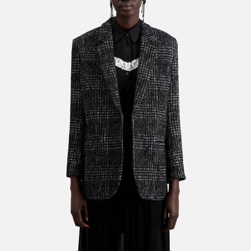 Chaqueta De Lana Y Alpaca - Blanco Y Negro - Mujer