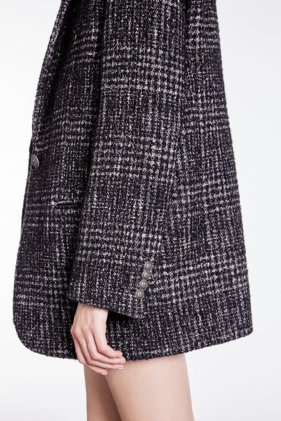 The Kooples - Chaqueta De Lana Y Alpaca - Negro Y Blanco - Mujer