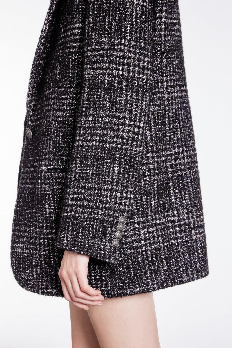 Chaqueta De Lana Y Alpaca - Blanco Y Negro - Mujer