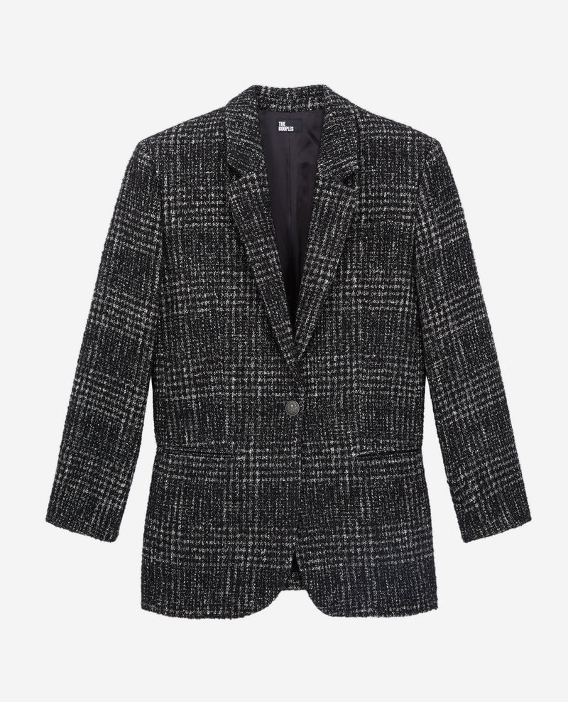 Chaqueta De Lana Y Alpaca - Blanco Y Negro - Mujer