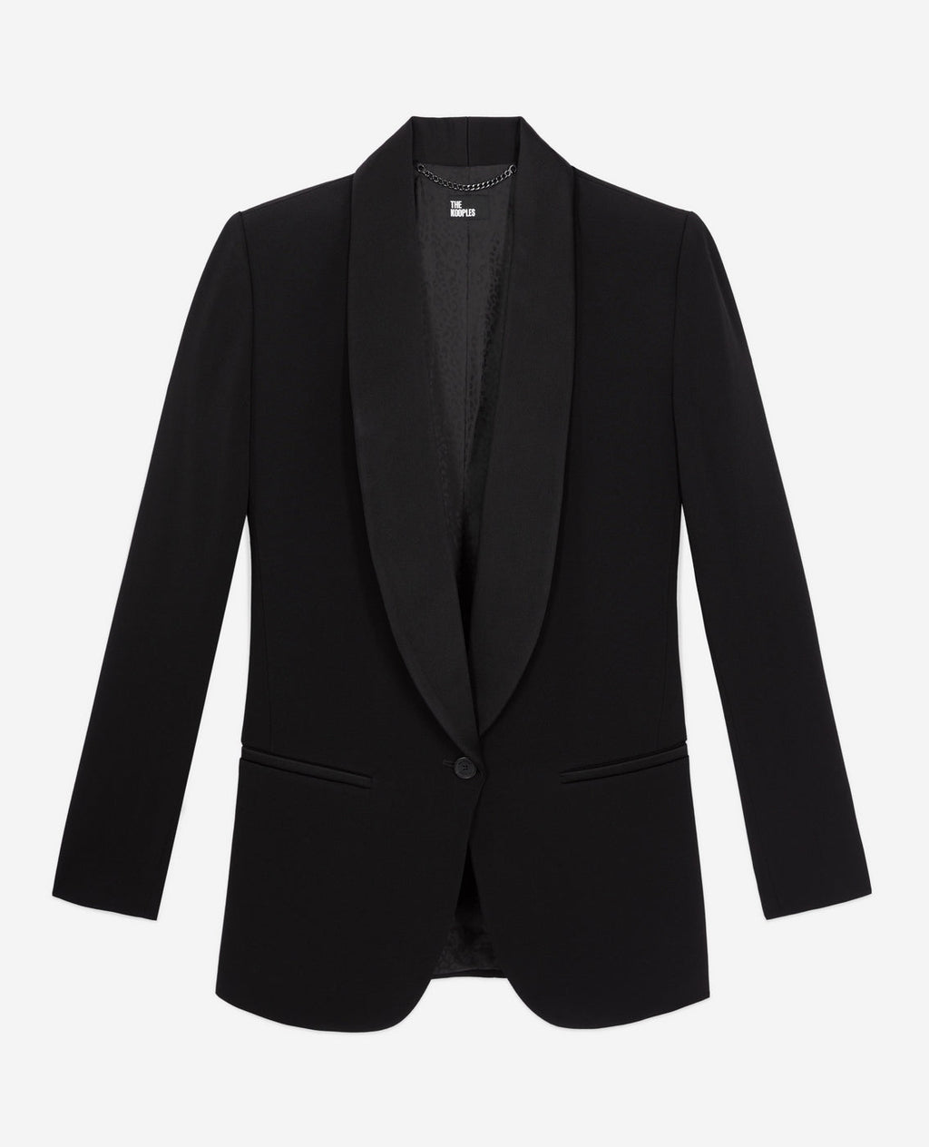 The Kooples - Veste De Costume Col Chale En Crepe, Col Et Revers En Satin - Femme