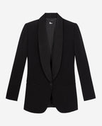 The Kooples - Veste De Costume Col Chale En Crepe, Col Et Revers En Satin - Femme
