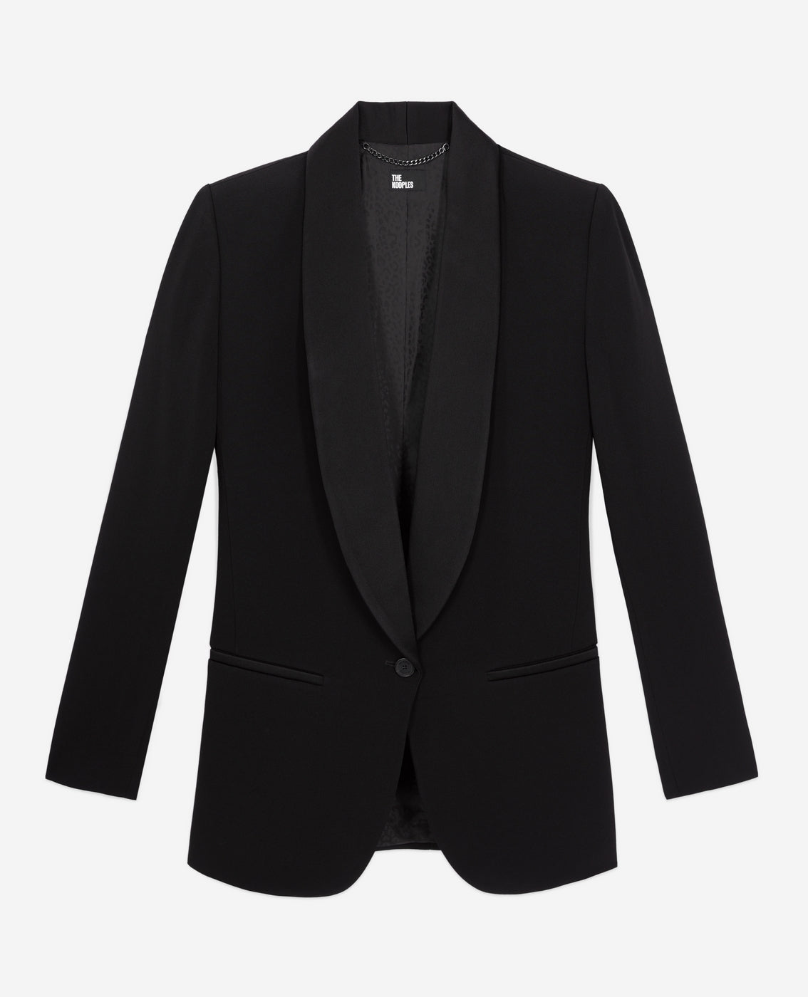 The Kooples - Veste De Costume Col Chale En Crepe, Col Et Revers En Satin - Femme