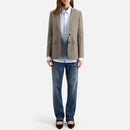 Chaqueta de lana - Crudo y Negro - Mujer