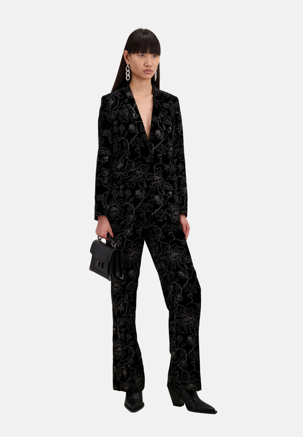 The Kooples - Chaqueta De Traje Cuello Clásico En Terciopelo Con Brillos