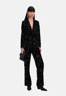 Veste De Costume Col Classique En Velours Avec Glitters