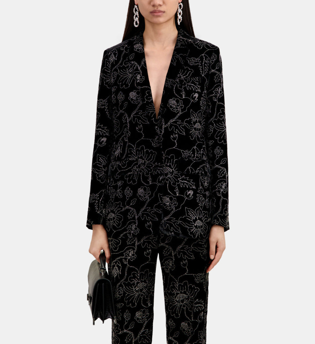 The Kooples - Chaqueta De Traje Cuello Clásico En Terciopelo Con Brillos