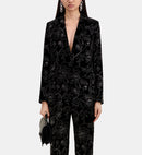 Veste De Costume Col Classique En Velours Avec Glitters