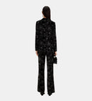 Veste De Costume Col Classique En Velours Avec Glitters