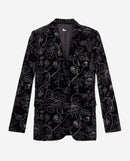 Veste De Costume Col Classique En Velours Avec Glitters