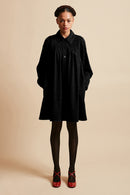 Full-shoulder loose-fitting short dress - Black